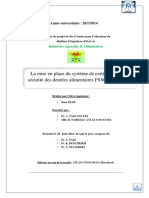 La Mise en Place Du Système de Certification de La Sécurité Des Denrées Alimentaires FSSC 22000 - 2010