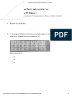 Evaluación de Retroalimentación Matemáticas 3 Básico - Formularios de Google