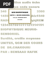 QCM Biophysique Unite 5 Neuro-Sensorielle 1 PDF