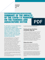 Summary of The Impacts of The Covid-19 Pandemic On The Fisheries and Aquaculture Sector