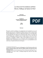 Local Democracy, Democratic Decentralisation and Rural Development: Theories, Challenges and Options For Policy