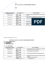 Individual Daily Log and Accomplishment Report