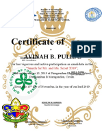 Certificate of Appreciation: Avinah B. Pulido