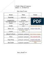 Schedule For Infinity 11