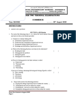 Form Two Terminal Examinations Commerce: Time 2HOURS 29 August 2020 Instructions