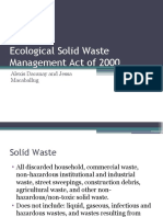 Ecological Solid Waste Management Act of 2000: Alexis Dacanay and Jessa Macaballug