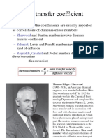 Mass Transfer Coefficient: - The Values of The Coefficients Are Usually Reported As Correlations of Dimensionless Numbers