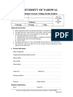 University of Narowal: Application Form For Visiting-Faculty Positions