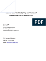 Analysis of Service Quality Gap and Customers' Satisfaction in Private Banks in India