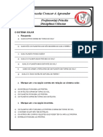 Atividade de Ciências 4º Ano Sistema Solar