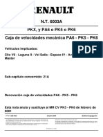 N.T. 6003A PKX, Y Pa6 O Pk5 O Pk6 Caja de Velocidades Mecánica PA6 - PK5 - PK6