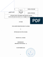 Décision de La CADHP Concernant La Saisine de Guillaume Soro (15 Septembre 2020)