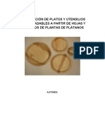 Elaboración de Platos y Utensilios Descartables A Base de Hojas y Vástagos de Platanos