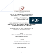 Calidad de Servicio y Satisfaccion Del Cliente Loreña Quinto Dayana Jezabel