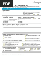 Pre-Training Review: Section A - Applicant Information