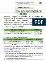 Inscripción Del Proyecto de Tesis