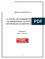 A Study On Marketing Sales & Operations Activities at Studymate Learning Center