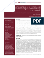 Relaciones Interpersonales en El Clima Laboral de