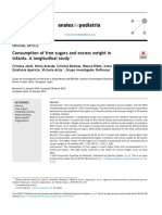 Consumption of Free Sugars and Excess Weight in Infants. A Longitudinal Study