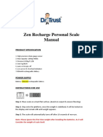 Zen Recharge Personal Scale Manual: Product Specification