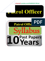 10 Years Patroal Officer FPSC Past Papers