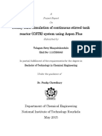 Steady State Simulation of Continuous Stirred Tank Reactor (CSTR) System Using Aspen Plus