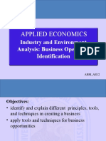 Applied Economics: Industry and Environment Analysis: Business Operation Identification