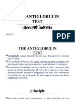 The Antiglobulin Test (Coomb's Test) Direct & Indirect: Group 1