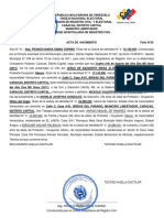 Acta de Nacimiento CCS Niña