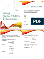 Statistik Dan Probabilitas Dalam Hidrologi (Distribusi Probabilitas Kontinyu Lanjutan)