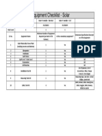 Equipment Checklist Solar