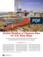 Orbital Welding of Titanium Pipe For U.S. Navy Ships