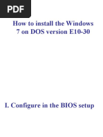 How To Install The Windows 7 On DOS Version E10-30