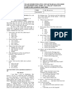 Soal Penilaian Tengah Semester (PTS) Genap Bahasa Inggris Sekolah Menengah Pertama (SMP) Al A'Raaf Cilegon TAHUN PELAJARAN 2019-2020