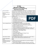 CE 302 Mechanics of Materials Syllabus