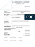 Clearance Form: Department /project Clearing Officer Remarks Date