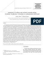 Responses of Solitary and Colonial Coronate Polyps (Cnidaria, Scyphozoa, Coronatae) To Sedimentation and Burial