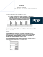 Taller 2 - DMM - T Student - Intervalos de Confianza