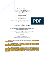 Epublic CT O: An Act Providing For The Revised Corporation Code of The Philippines