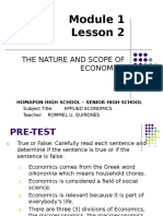 Lesson 2: The Nature and Scope of Economics