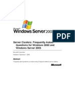 Server Clusters: Frequently Asked Questions For Windows 2000 and Windows Server 2003