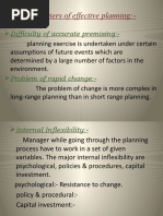 Barriers of Effective Planning