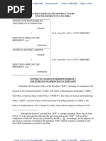 CREW v. EOP: Regarding Missing WH Emails: 11/28/08 - Defendants' Answer To Plaintiff's Complaint (Document 91)