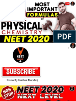 Aakhri Waar #5 - Top 20 Physical Chem Formulas (11 - 09 - 2020) PDF