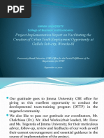 Project Implementation Report On Facilitating The Creation of Urban Youth Employment Opportunity at Gullele Sub-City, Woreda-01