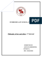 Philosphy of Law and Ethics: 1 Internal: Symbiosis Law School, Pune