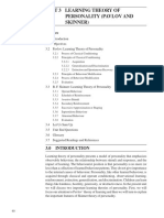 Unit 3 Learning Theory of Personality (Pavlov and Skinner) : Structure