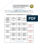 Distribution Dates For Modules For Sy 2020-2021