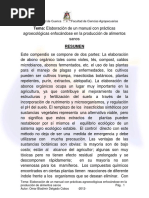 Elaboración de Un Manual Con Prácticas Agroecoogicas Enfocandose en La Produccion de Alimentos Sanos PDF