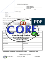 CORE Enrollment Application: Parent/Guardian 1 Parent/Guardian 2